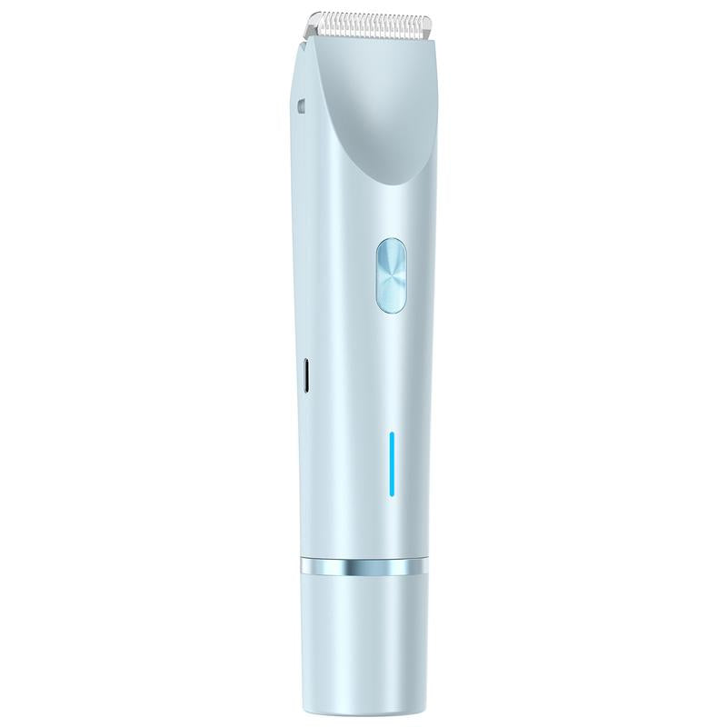 Bikini Trimmer for Women, Electric Shaver and Razor Rechargeable 2-In-1 Body and Facial Epilator, Dual Heads for Painless Trimming of Pubic Hair, Face, Underarms and Legs, IPX7 Waterproof Shaver Women Shaving Grooming Gentle Sensitive