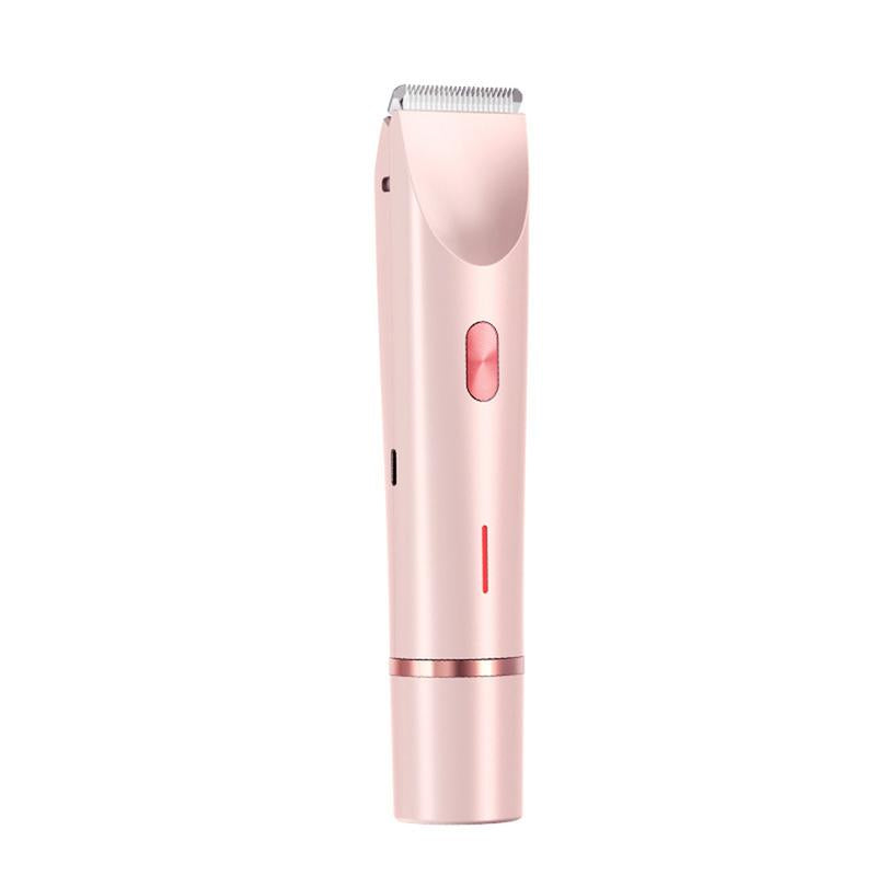 Bikini Trimmer for Women, Electric Shaver and Razor Rechargeable 2-In-1 Body and Facial Epilator, Dual Heads for Painless Trimming of Pubic Hair, Face, Underarms and Legs, IPX7 Waterproof Shaver Women Shaving Grooming Gentle Sensitive