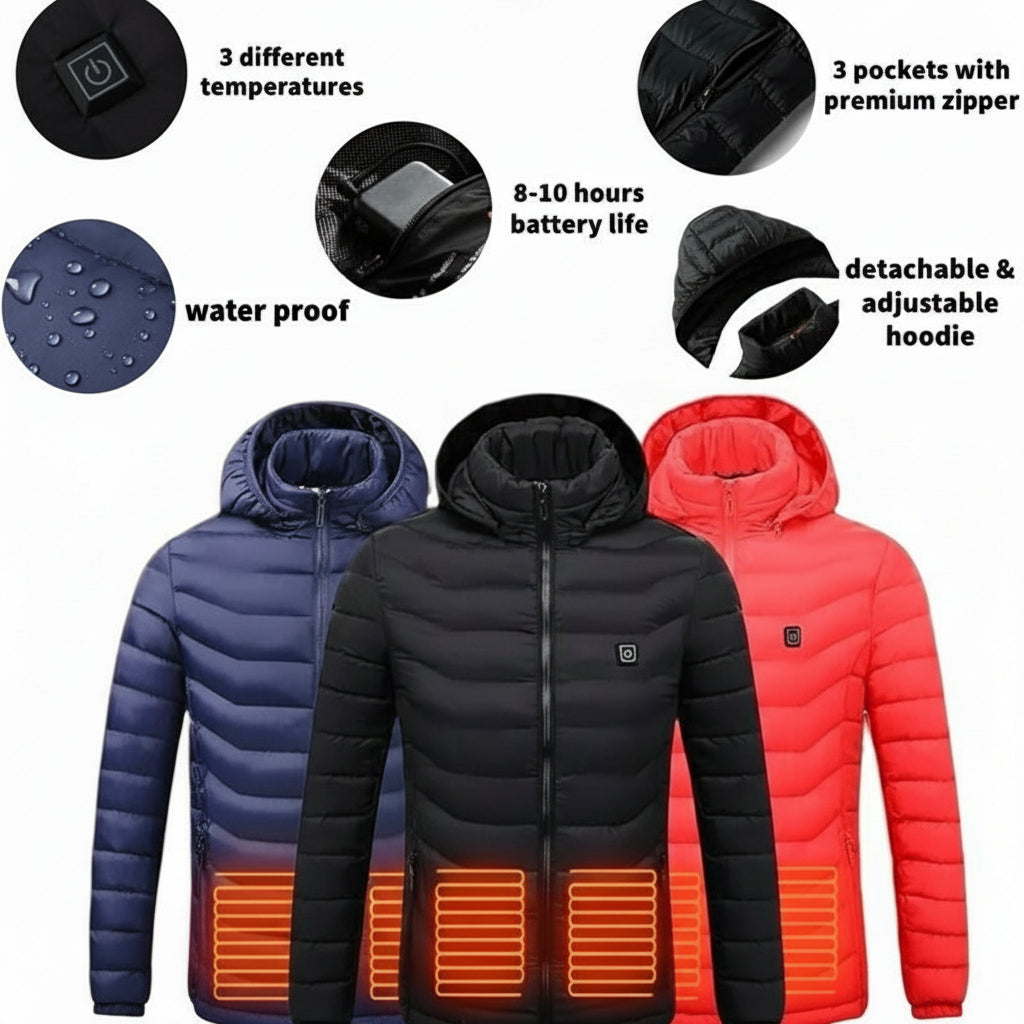 Heated Jacket for Winter with Batteries- Black/Red & Navy Blue Winter Winter Winter Winter Winter Winter Winter Winter Winter Winter Winter Winter Winter